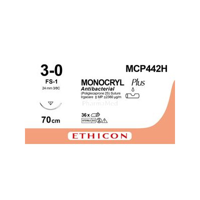 MONOCRYL+ USP3/0 MCP442H FS-1 24mm 70cm - 36fils