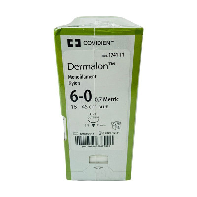 DERMALON 6/0 C 1 45cm Blauw - 36draden