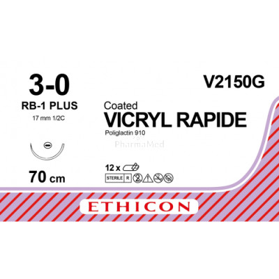 VICRYL RAPID 3/0 Coated V2150G RB-1 Plus 70cm - 12fils