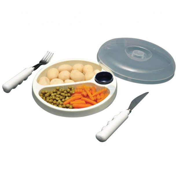 Assiette Thermo avec couvercle 22cm .. (1pce)