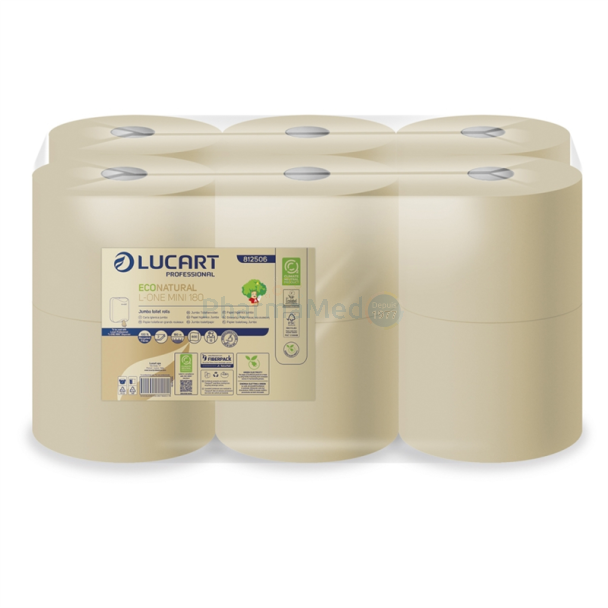 Toiletpap. ECONATURAL L-ONE MINI 180 2lgl 180m - 12 rollen