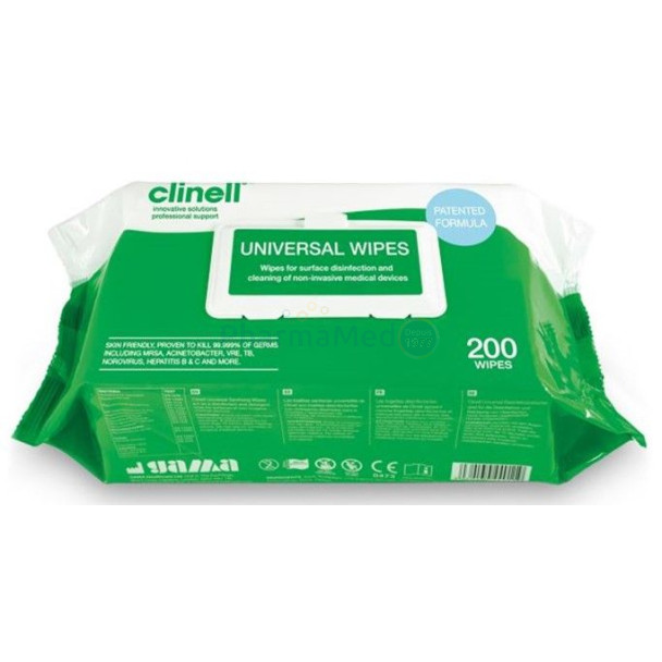 CLINELL alcohovrije desinfecterende doekjes - 200pc