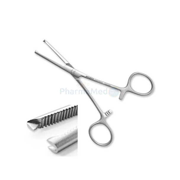 Pince KOCHER métal 12,5cm droite avec griffes - 1pc