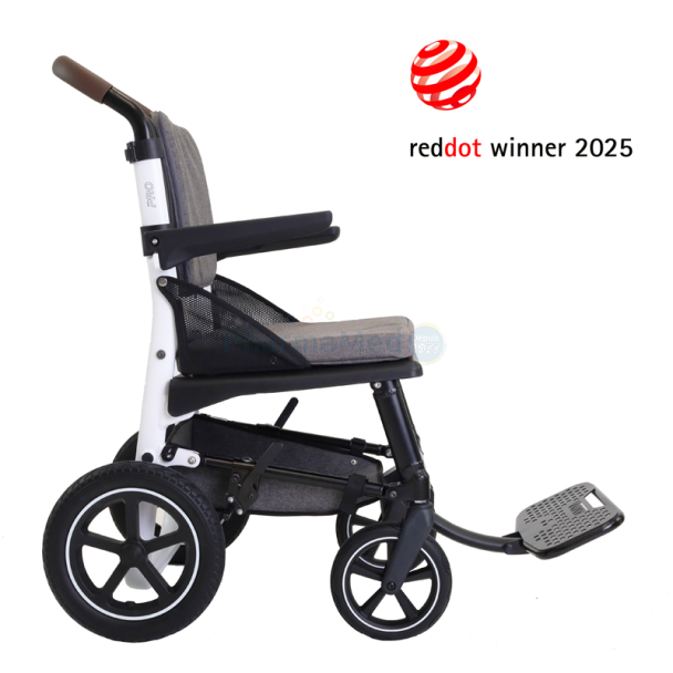 Fauteuil roulant pliant KMINA PRO blanche - petites roues
