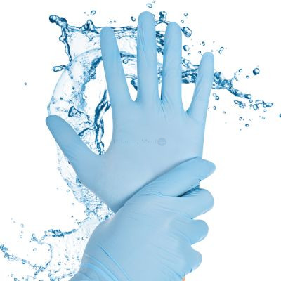 Gants nitriles pour mains mouillées Rapid-On bleu - 100pcs - Small