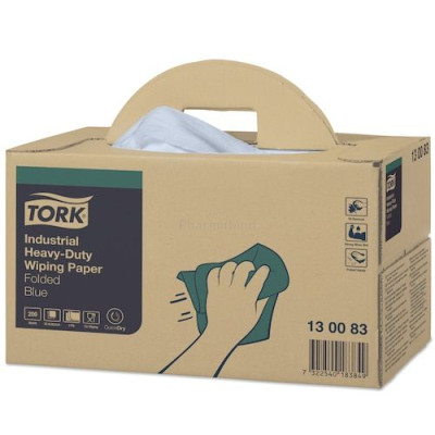 Papier d'essuyage ultra-résistant W7 3plis bleu 32x38cm - 200 feuilles