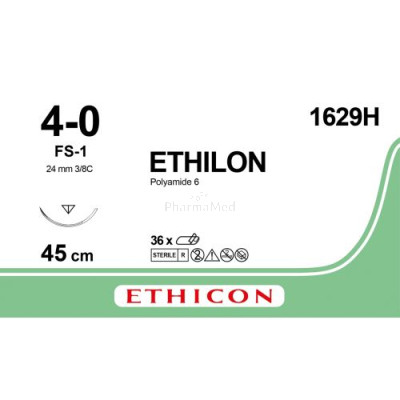 ETHILON 4/0 1629H FS-1 M1.5 45cm Noir - 36fils