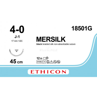 MERSILK 4/0 18501G J-1 45cm - 12draden