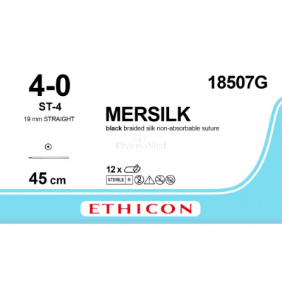 MERSILK 4/0 18507G ST-4 45cm - 12draden