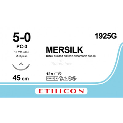 MERSILK 5/0 1925G PC-3 45cm - 12draden