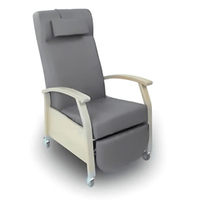 Relaxfauteuil Porto – massief beukenhout - – Muisgrijs