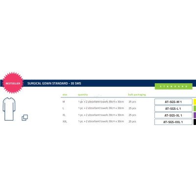Casaque chirurgicale 35SMS ZARYS - 25pc - L