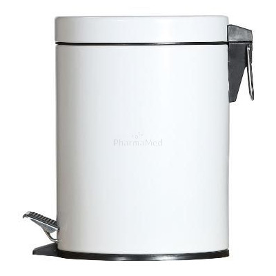 Poubelle à pédale 5L métal blanc (1pc)
