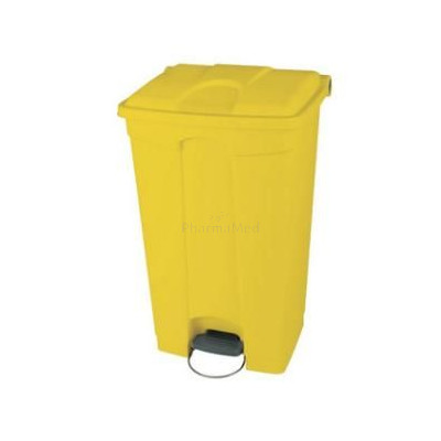 Collecteur à pédale 90L jaune - 1 pièce