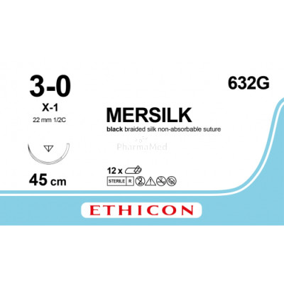 MERSILK 3/0 632G X-1 45cm - 12draden