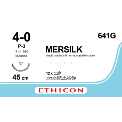 MERSILK 4/0 641G P-3 45cm - 12draden