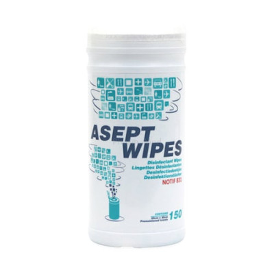 Lingettes désinfectantes PT1 ASEPT WIPES blanc 20x20cm - 150pc