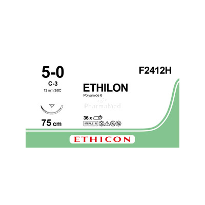 ETHILON 5/0 M-1 C-3 F2412H 75cm Zwart - 36draden