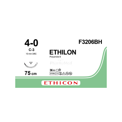 ETHILON 4/0 M-1.5 C-3 F3206BH 75cm Zwart - 36draden