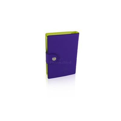 MEDIDOS pilulier hebdo FR - Mauve/lime - 1pc