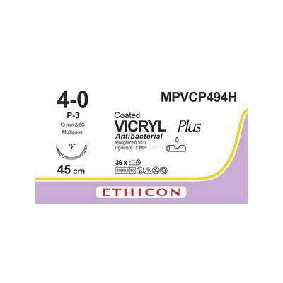 VICRYL PLUS 4/0 Und 45cm USP P-3 13mm - 36fils