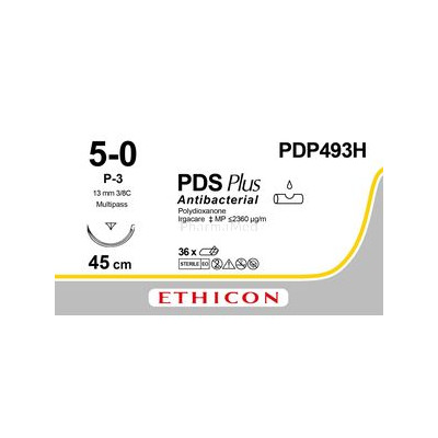 ETICON PDS+ II 5/0 PDP493H P-3 Antibactérien - 36fils