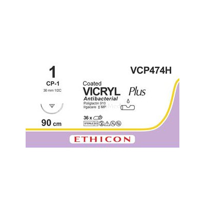 VICRYL PLUS 1 VCP474H CP-1 90cm Violet - 36fils