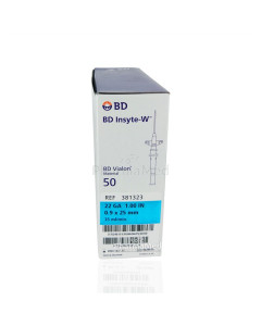INSYTE-W cathéter/ail. IV - 22G1 0,9x25mm - 50pc