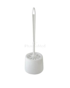 Brosse wc + support - modèle rond - Blanc - 1pc