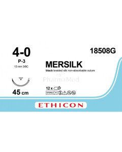 MERSILK 4/0 18508G P-3 45cm - 12draden
