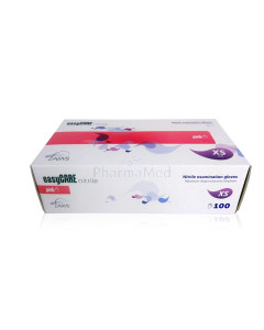 Gants nitrile easyCARE rose X SMALL ss poud/100