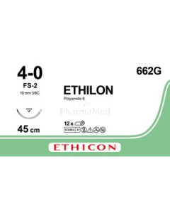 ETHILON 4/0 45cm FS-2 662G Zwart - 12draden