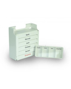 Pilulier hebdo tiroirs MEDI7 blanc (1pc)
