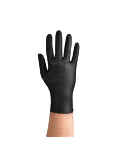 Gants nitriles GRIPZZLY texturés diamand noir Small - 50pc