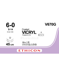 VICRYL 6/0 Coated V670G S-14 45cm - 12fils