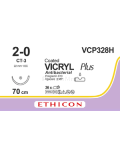 VICRYL PLUS 2/0 VCP328H CT-3 22mm 70cm - 36 fils