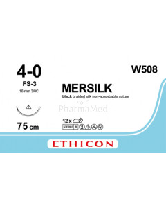 MERSILK 4/0 W508 FS-3 75cm - 12draden