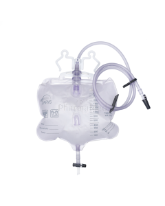 Sac à urine 2000ml avec port d'échantillon + drain 120cm - 50pcs