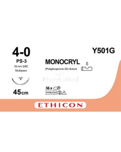 MONOCRYL USP4/0 Y501G PS-3 16mm 45cm - 12fils
