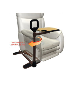 Table de fauteuil avec poignée de transfert