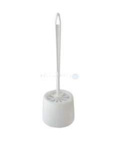 Brosse wc + support - modèle rond - Blanc - 1pc