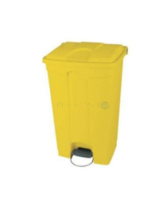 Collecteur à pédale 90L jaune - 1 pièce