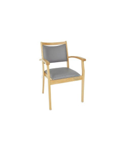 Chaise avec accoudoirs hêtre | gris souris M1