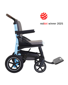 Fauteuil roulant pliant KMINA PRO bleu - petites roues