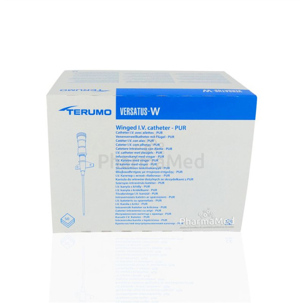 VERSATUS cathéter court à ailettes - Bleu - 22G - 25x0,90mm - 50pcs