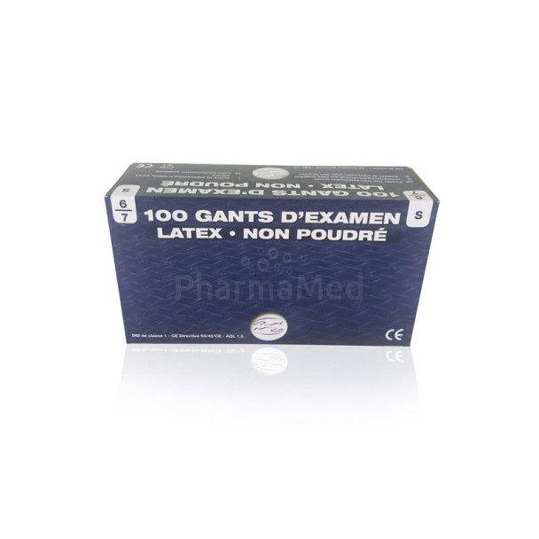 Gants latex Non stériles et non poudrés - Small - 100pc