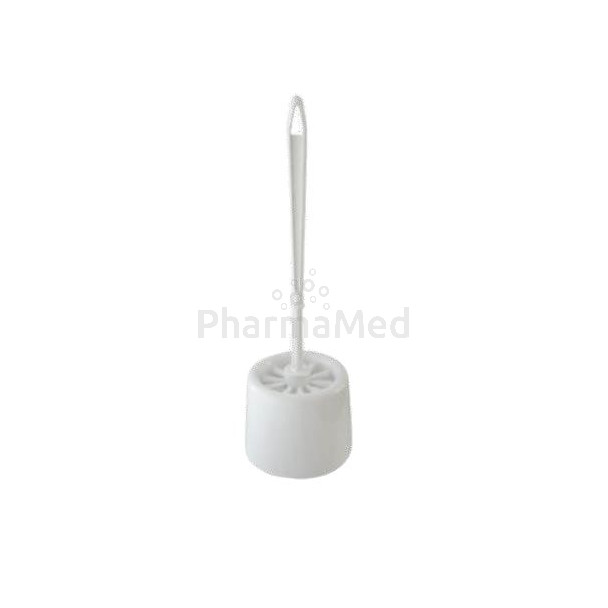 Brosse wc + support - modèle rond - Blanc - 1pc
