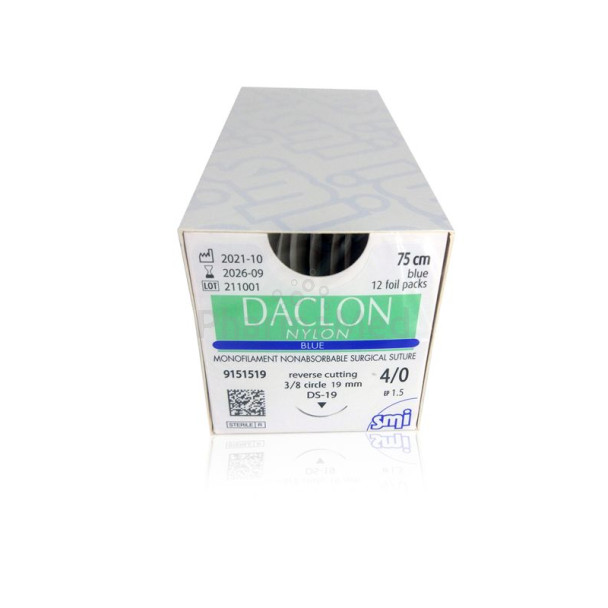 DACLON 4/0 metric 1.5 3/8 19mm 75cm - 12fils