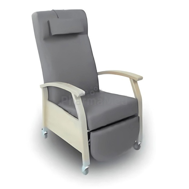 Relaxfauteuil Porto – massief beukenhout - – Muisgrijs