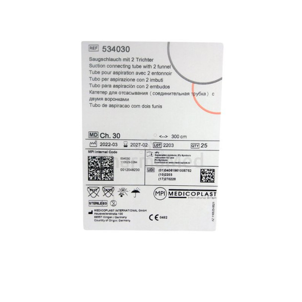 Tuyaux aspirateur mucositées CH30 300cm(25pc)